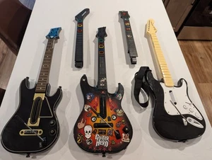 Guitar Hero Konvolut Lot - 3 Gitarren + 2 Ersatzhälse *ungetestet* - Bild 1 von 23