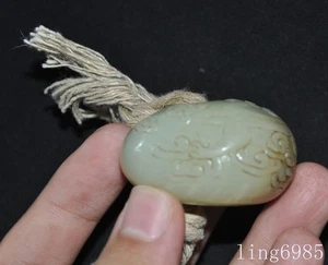 1.6"China Ancient hetian jade Carved fengshui Wealth dragon beast Pendant Statue - Picture 1 of 5