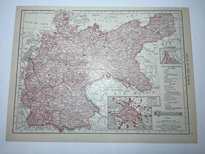 Mapa "Rojo" IMPERIO ALEMÁN 1906/1910 fm 1911 Nuevo Atlas Censo VER DESCRIPCIÓN - Imagen 1 de 3