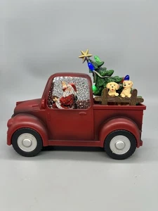 9” Santa And Dog In Lighted Water Truck - Picture 1 of 6