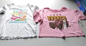 Set Of 2 Girls Short Sleeve Shirts Size 7-8 Scalloped Sleeve/Hem Crop Top**NWT** - Picture 1 of 10