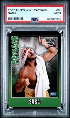 2007 Topps WWE Payback #80 Sabu ECW PSA 9 Rookie Low Pop - Image 1 of 2