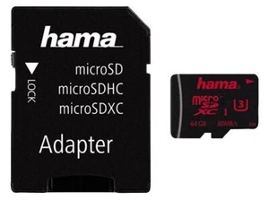 HAMA - 64GB Class 3 MicroSDHC UHS-1 Memory Card with SD Adaptor - 80 MB/s - Picture 1 of 1