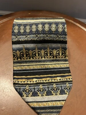 Roundtree & Yorke Mens Tie Necktie Multicolor Geometric 100% Silk Imported - Image 1 of 4