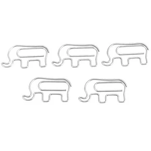 100pcs Cute Elephant Shaped Stainless Steel Paper Clip For Office - Picture 1 of 23