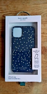 Kate Spade Case Iphone 5.8 Soft Touch Disco Dots Black Gold - Picture 1 of 15