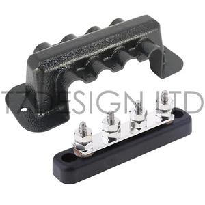 4 Way Power Distribution Busbar 4 x 5mm 100A with ABS Cover Auto Marine - Picture 1 of 1