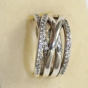 New Authentic Pandora Ring Entwined Multiple Size 190919CZ W Hinged Box - Picture 1 of 5