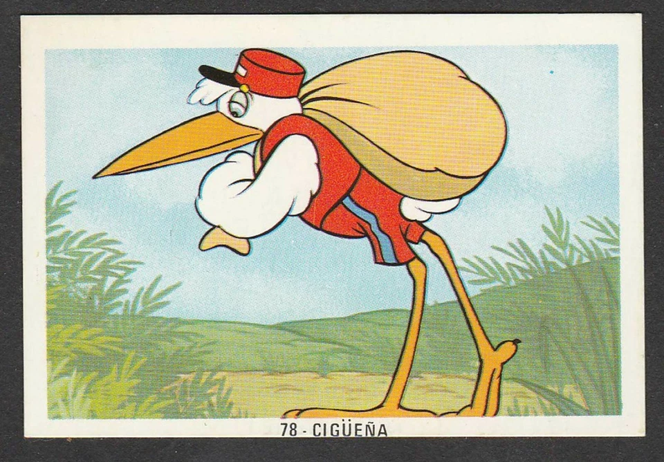 Fher 1970s Spain Spanish Walt Disney Trade Card #78 Mr Stork from Dumbo - Image 1 of 1