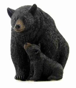 Black Bear and Cub  Night Light 3" Diameter Bright Light Wilderness theme Art - Picture 1 of 1