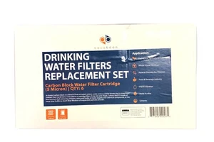 6-Pack of 5µm Carbon Block Coconut Shell Water Filter Cartridge 10" by Aquaboon - Picture 1 of 3
