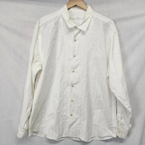 Tommy Bahama Shirt Men XL Guayabera Yucatan White Long Sleeve Button Embroidered - Picture 1 of 4
