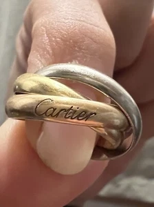 Anello Cartier originale Trinity Classico oro giallo rosa bianco VINTAGE - Imagen 1 de 7