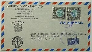 1954 Nicaragua US Air Force Capt. Dean L. Ray Airmail Cover #760 & PT71 To NYC - Picture 1 of 2