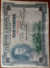 billetes de 100 pesetas de Felipe II de 1925, billete antiguo.