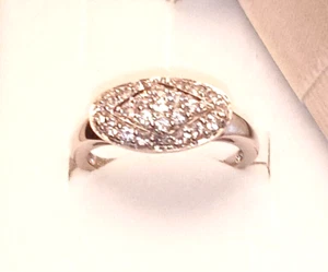 🦋AAA ANELLO in ARGENTO STERLING 925 con TOPAZIO NATURALE BRASILE Bianco Cluster - Foto 1 di 11
