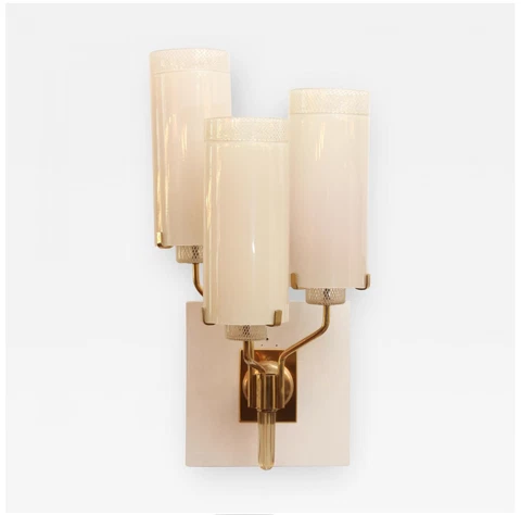 Pair of Opaque Glass Ercole Barovier Sconces by Barovier & Toso, Italy, 1948 Cover