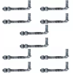 Galvanized 5/8" X 6" Long J Bolt Chainlink Fence Gate Hinge Lot of 10 pieces - Picture 1 of 4
