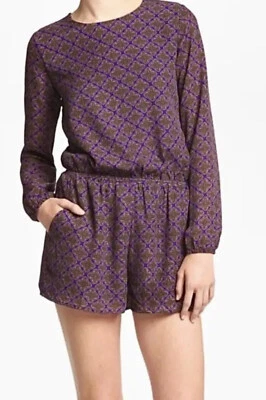 LUCCA COUTURE 女式紫色长袖露背连身裤,尺寸 XS — 第 1/4 张图片