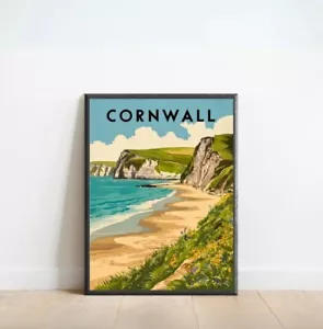 Cornwall Vintage Travel Poster - Cornwall Print, England Wall Art - Picture 1 of 3