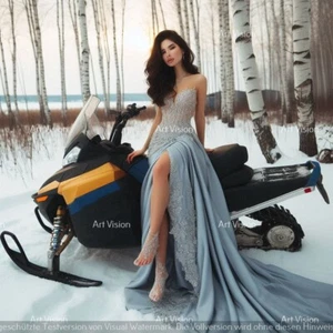 Motorschlitten - Edle Frau motorisiert - Original auf Leinwand 60x60cm 2024 - Bild 1 von 1