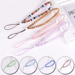 2Pcs Mobile Phone Chain Crystal Beads Lanyard Straps Key Holder Charms Accessory - Photo 1 sur 21