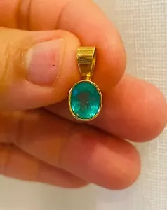 Ciondolo Smeraldo Naturale Colombiano Oro 18k - Foto 1 di 8