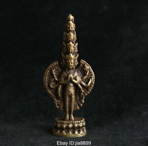 Tibetan Buddhism Temple Brass Copper 1000 Arms Avalokiteshvara of Goddess Statue