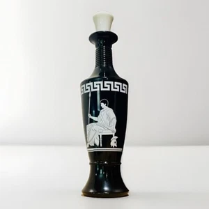 Vintage 1958 Jim Beam Greek Warrior Whiskey Decanter – Black & White w Stopper - Picture 1 of 4
