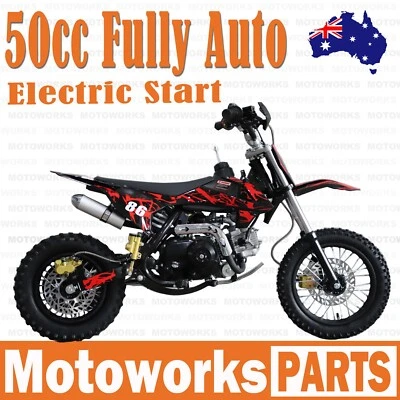 50cc Fully Auto Electric Start Dirt Trail PIT Bike Motor 2 wheels Junior Bike rd - image 1 of 4