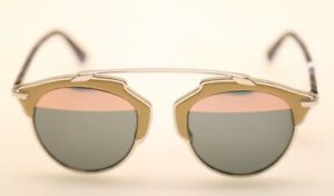 Christian Dior SoReal/L Leather Embossed P7R/ZJ Palladium/Beige Sunglasses #638