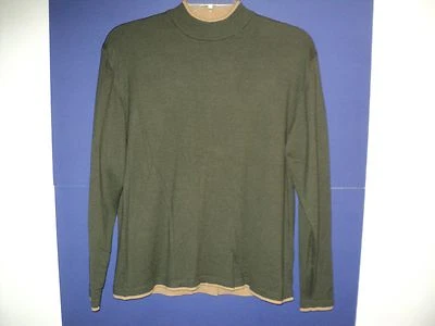 Report Collection Italy Men's Sweater Large L Olive Green and Tan Wool & Acrylic - Image 1 of 3