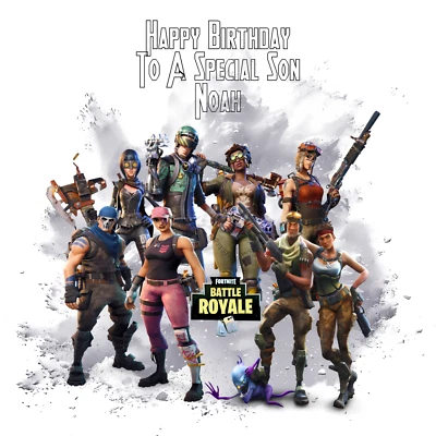 AMLDESIGN personalised birthday card men son female daughter nephew grandson fortnite