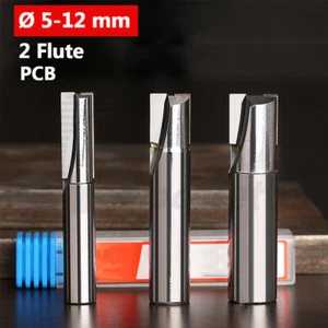 Ø 5mm-12mm PCD Tipped 2 Flute Router Bit Milling Cutter For Aluminum Plastic CNC - Picture 1 of 56