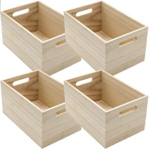 Unfinished Wood Crates - Organizer Bins, Decorative Wooden Boxes for Adults - Picture 1 of 7