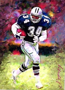 Herschel Walker 2018 Autentico Artista Firmato Edizione Limitata Stampa Card 46 di 50 - Foto 1 di 4