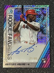 2020 Bowman Aristides Aquino Rookie of the Year Favorites On Card Auto Mojo #/99 - Picture 1 of 2