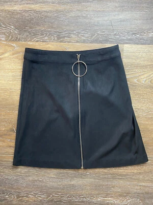 Minifalda lápiz Kensie para mujer talla XS negra imitación gamuza cremallera frontal + anillo ¡Linda! Foto 1 de 4