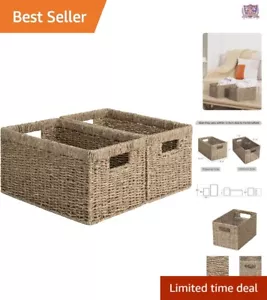 Lightweight Wicker Storage Baskets for Home - 2-Pack, Open Top Design - Picture 1 of 9