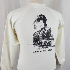 Vintage Chicago & North Western Train Sweatshirt Youth L 14-16 Deadstock 80s USA - Picture 1 of 6