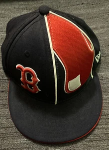 Boston Red Sox New Era Fitted Hat 59FIFTY 5950 Used Blue Red Size 7 1/8 MLB Cap - Bild 1 von 5