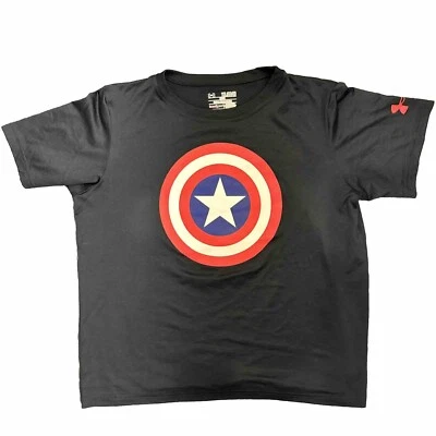 Under Armour Marvel Captain America - Heat Gear Loose YXL T-Shirt Size Youth XL - Image 1 of 4
