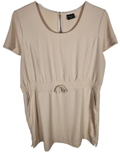 32 Degrees Cool Women's Size XXL Tan Dress SS Drawstring Waist Pockets - Picture 1 of 3