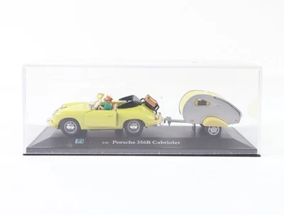 Hongwell Modellautoset 2-tlg. PKW Porsche 356B Cabriolet mit Wohnwagen 1:43 - Bild 1 von 3