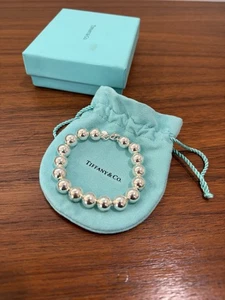Bracciale originale Tiffany & Co. in argento sterling con perline 7 1/2" con scatola e sacchetto - Foto 1 di 5