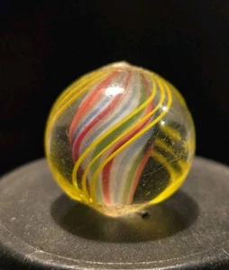 Precioso Pontil facetado pequeño enjaulado alemán hecho a mano mármol 0,57 pulgadas - Imagen 1 de 5