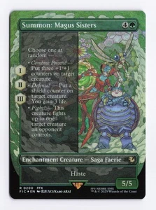Summon: Magus Sisters (Borderless Foil) (R) MTG Commander Final Fantasy (FIC) EN - Picture 1 of 2