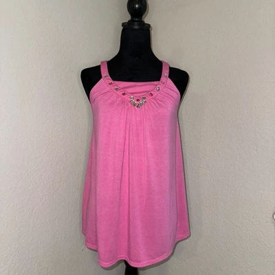 Vintage Y2K Mary Kate and Ashley Girls XL Pink Top Gem Rhinestone Accents Preppy - Image 1 of 4