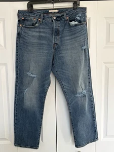 Levis Wedgie Straight Jeans Womens Blue High Rise Button Fly size 33x28 - Picture 1 of 6