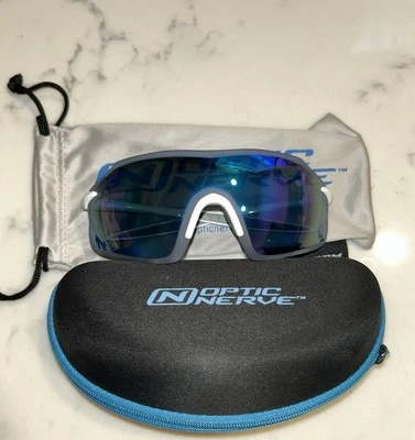 Gafas de sol OPTIC NERVE FixieBLAST - blancas con lente de humo con espejo azul Foto 1 de 4